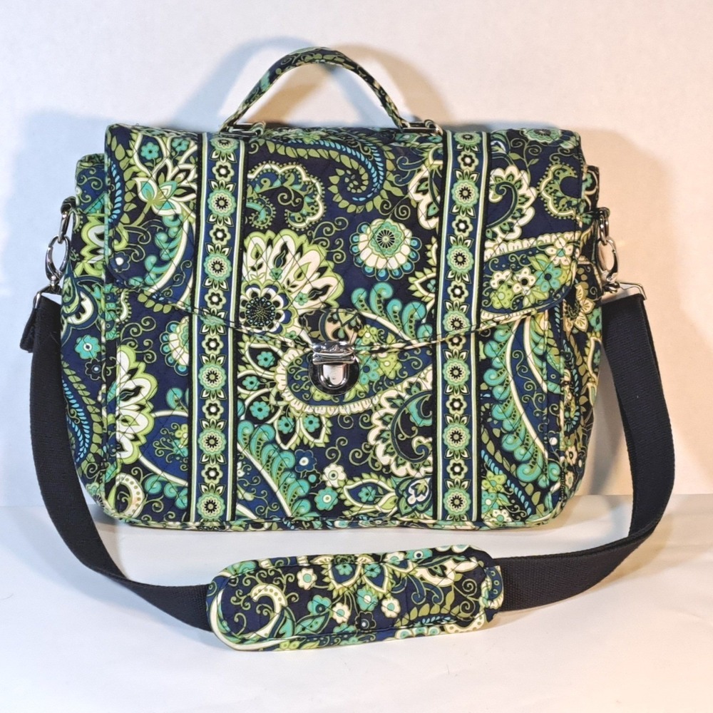 Vera Bradley Messenger Rythm & Blues Pattern Laptop Attache Convertible‎ Strap